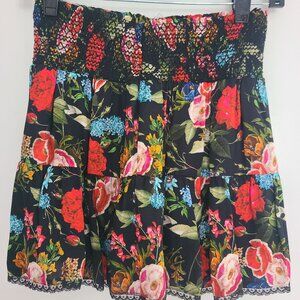 ALICE + OLIVIA Buffy Smocked Floral Skirt Size XS